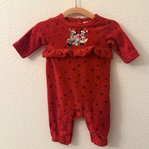 NWOT Disney Red Baby Christmas One Piece